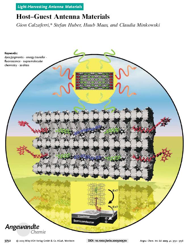 Photon-Harvesting Host-Guest Antenna Materials
	Gion Calzaferri, Stefan Huber, Huub Maas, Claudia Minkowski
	Angew. Chem. 115, 2003, 3860-3888; Angew. Chem. Int. Ed. 42, 2003, 3732. 